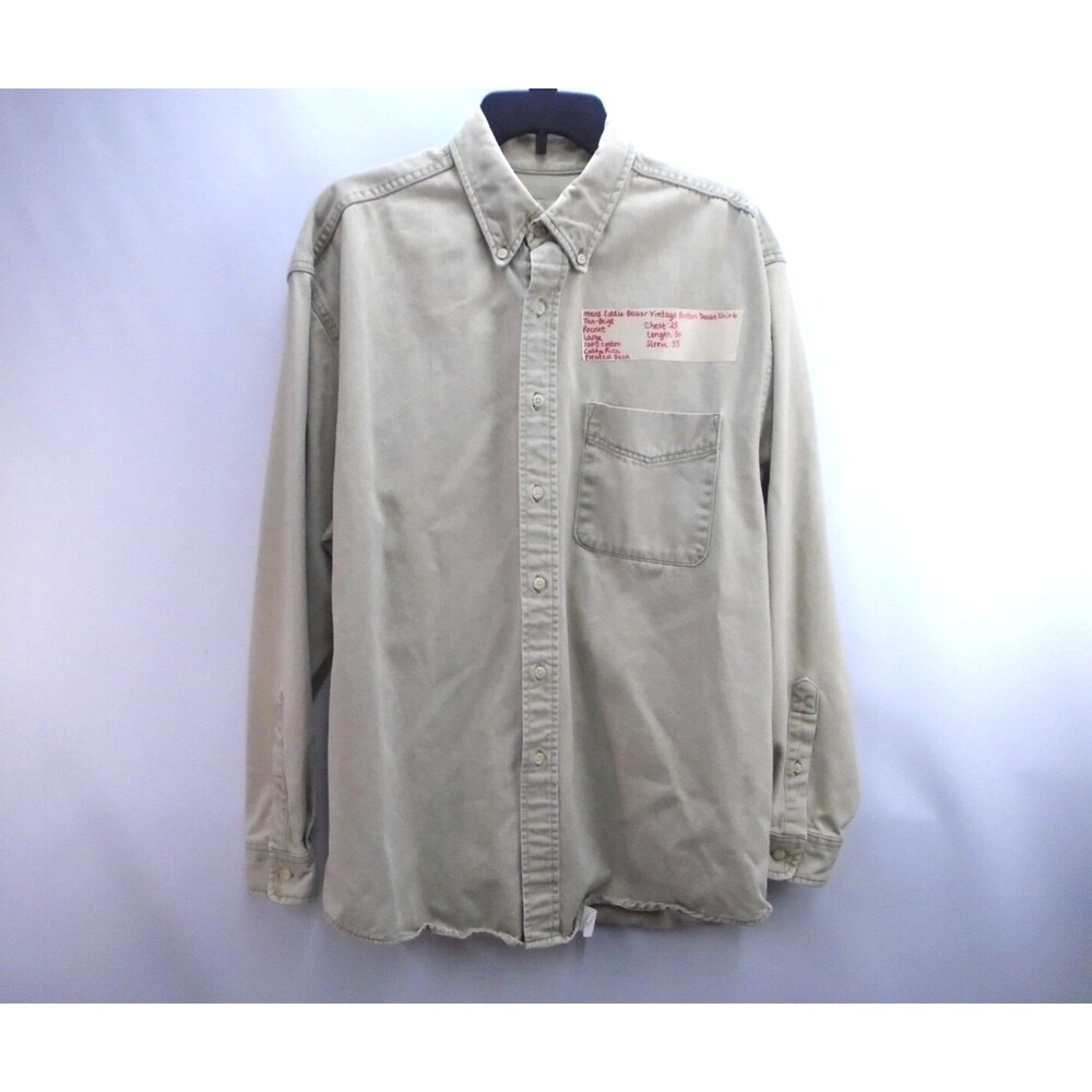 Eddie Bauer Men’s Vintage Rugged Soft Denim Button Down Shirt Size L Costa Rica